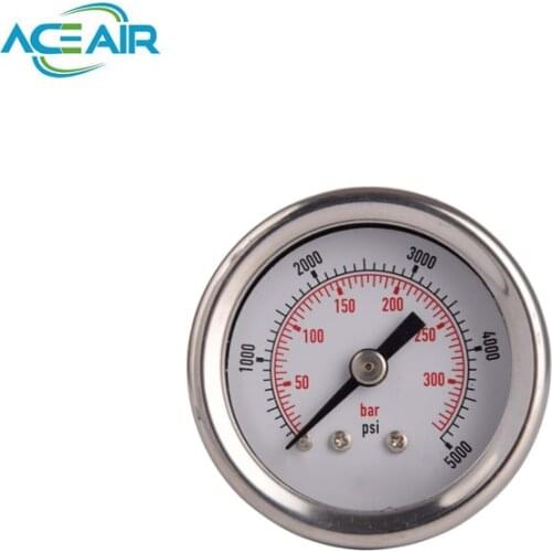 40MM High Pressure Oil Filled Diving Pressure Gauge For HP Fill Station 40MPA/400Bar 1/8NPT