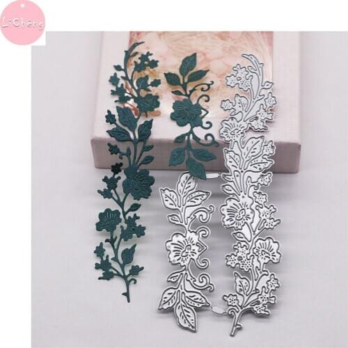 Flower Border Metal Cutting Dies Scrapbooking Craft DIY Stencil Embossing Folder Card making Molds Clear Stamps and Slimline Die