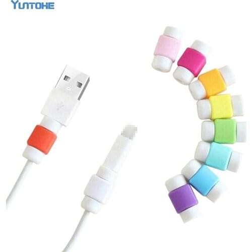 100pcs/lot Fashion USB Data Cable Protector Colorful Cover Earphone Cable protector for Iphone Android mobile phone with opp bag