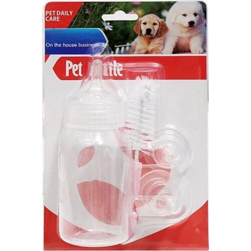 Thickening pet feeding bottle puppies 3 piece set kitten cat nipple dog feeding bottle supplies