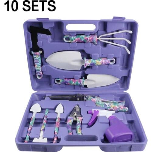 10PCS Garden Tools Kit Gardening Tools Set Pruner Rake Shovel Grass Garden Hand Tool Set With Storage Case For Garden Tools