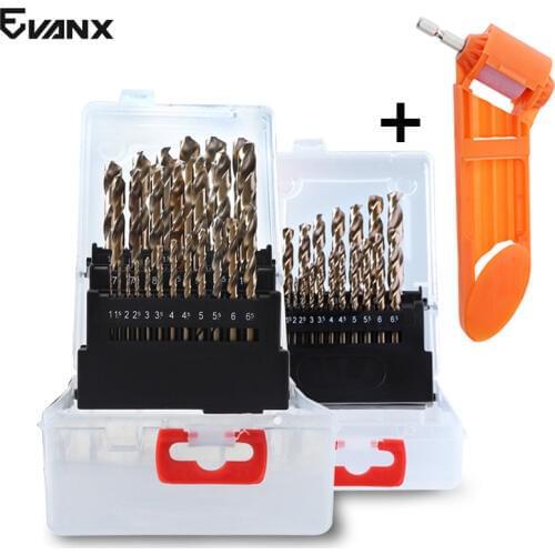 Drill Bit Set Coated Metal Drills HSS Twist Wood Drill contain 5% Cobalt 1-10mm/1-13mm