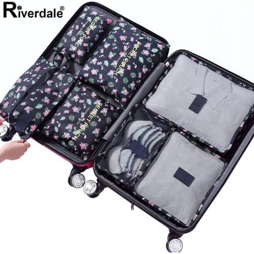 Storage/Set Waterproof Bags Mesh Bag In Pouch Packing Cube Travel Accessories Luggage Packing Travel Organizer Clothes Storage