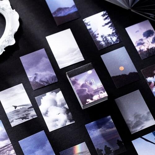 50 Pcs/Set Sky Sea Sticker Ins Style Sticker Decorative Adhesive Sticker DIY Scrapbooking Diary Planner Flakes Label Stationery