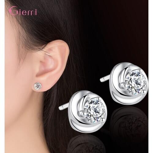 New Arrival 925 Sterling Silver Stud Earrings Austrian Crystal Lovers' Best Gift For Party Anniversary Drop Shipping Wholesale