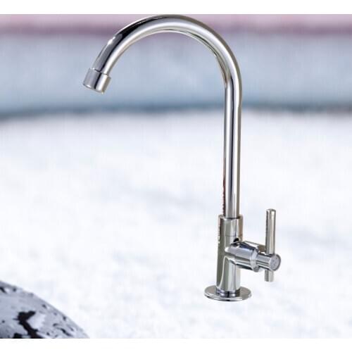 Durable Basin Faucet Vertical Type Water Tap Spiral Vegetable Faucet Single Cold Water Faucet Kitchen Supplies
