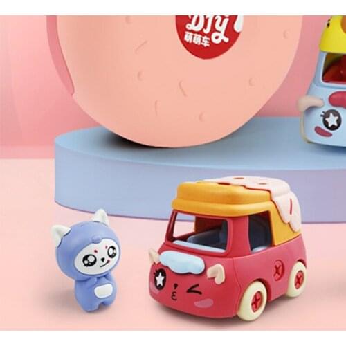 Disassemble Block Model Toy Car DIY Montessori Gift Interactive Educational Toy with Screwdriver Children’s Shoulder Bag