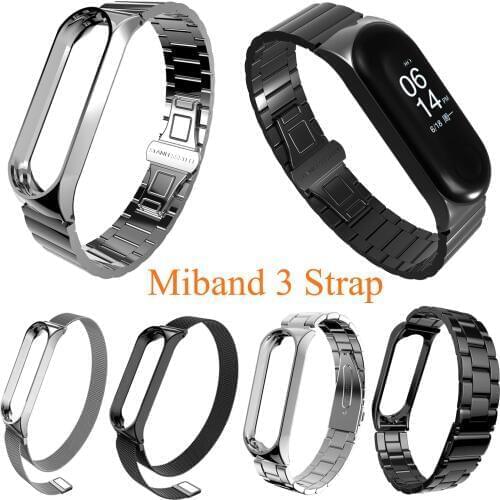 Xiaomi Mi Band 3 Strap 316L Stainless Steel Watchband for Miband 3 Bracelet Magnetic ML Loop Replacement Band