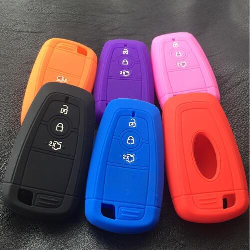 Silicone rubber car key cover case for ford mondeo 2016 Lincoln continental MKC MKX MKZ 3 button key case cover