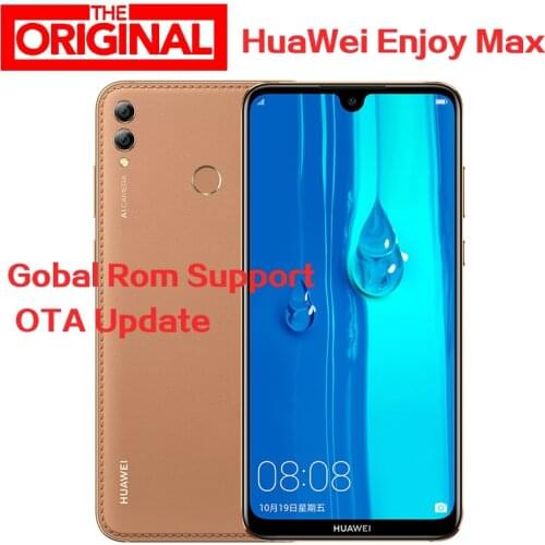 Stock HuaWei Enjoy Max 4G LTE Mobile Phone Android 9.1 Octa Core Fingerprint 7.12" FHD 2240X1080 4G RAM 128G RAM16.0MP cellphone