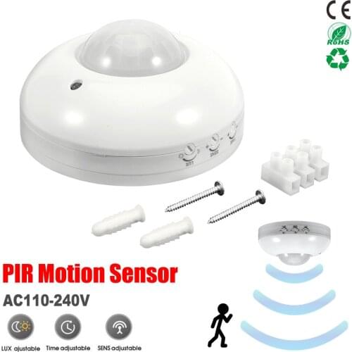 LED Motion Sensor Switch AC110-240V PIR Automatic Infrared Detector LED Light Switch Indoor Home Hallways Security Sensor Switch