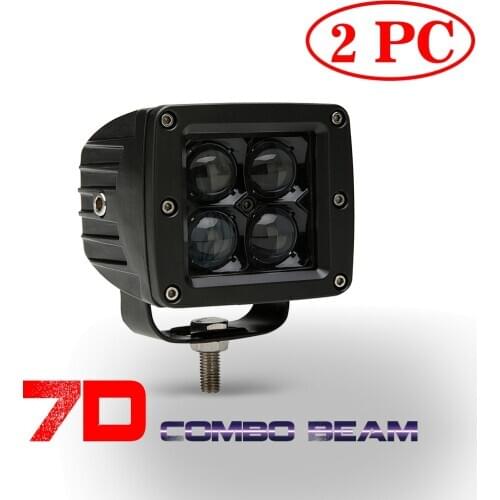 2PC LED 12V24V Car Work Light 7D Beam Headlight 20W Optical Lens Square Fog Light Lamp Truck Motorcycle 4x4 engineering vehicles