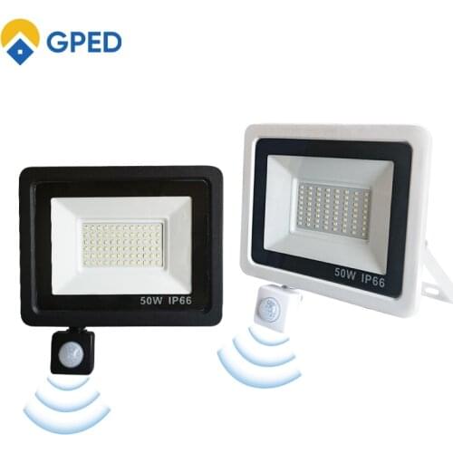 LED Motion Sensor Floodlight 10W 20W 30W 50W 100W IP66 Waterproof AC85-265 Outdoor Wall Light Flood Light Spotlight