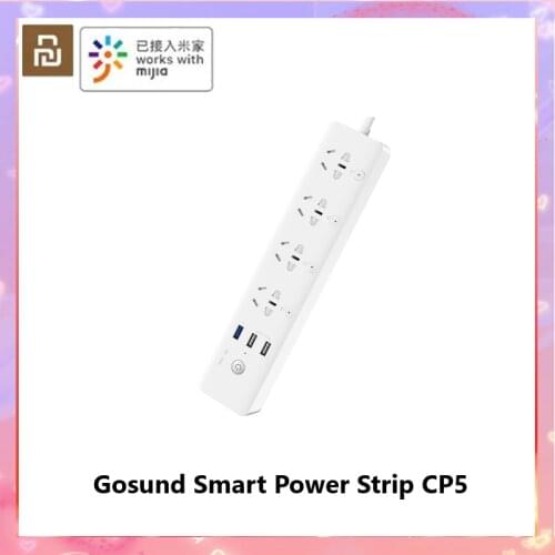 Xiaomi Gosund Smart Power Strip CP5 WIFI 4 Sockets 4 Individual Switches 3 USB 18W Fast Charging Extension Sockets For Mijia APP