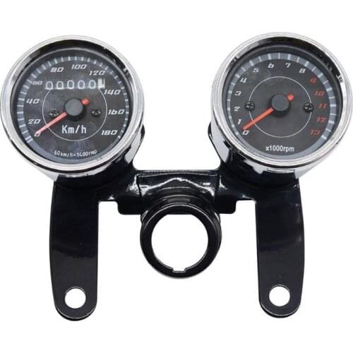 Universal Motorcycle 12V Dual Odometer Speedometer Tachometer Combination Gauge LED Backlight Modification Kit