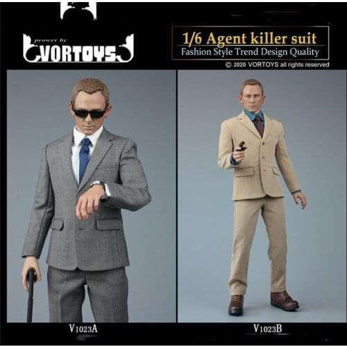 In Stock VORTOYS 1/6 Scale V1023 Soldier Agent Killer Suit Clothes for 12inch Male Action Figure Body