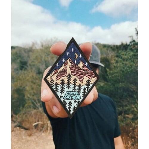 Camp life embroidered patch outdoor camping nature loving badge applique iron sew on patch