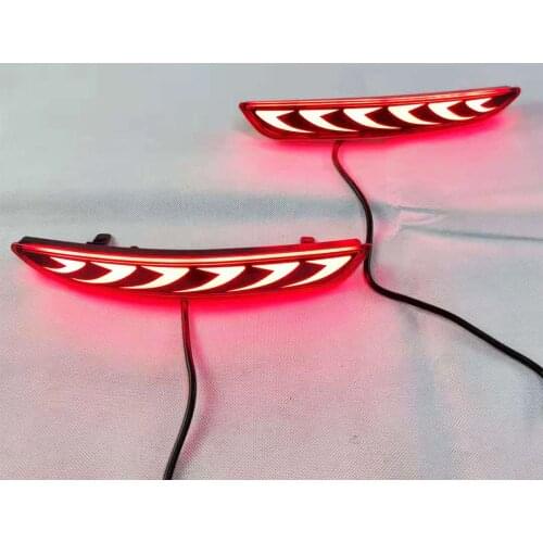 1 Set Rear Reflector Car LED Rear Bumper Brake Light Dynamic Turn Signal Light For Mazda 3 Mazda3 Axela 2019 2020 2021