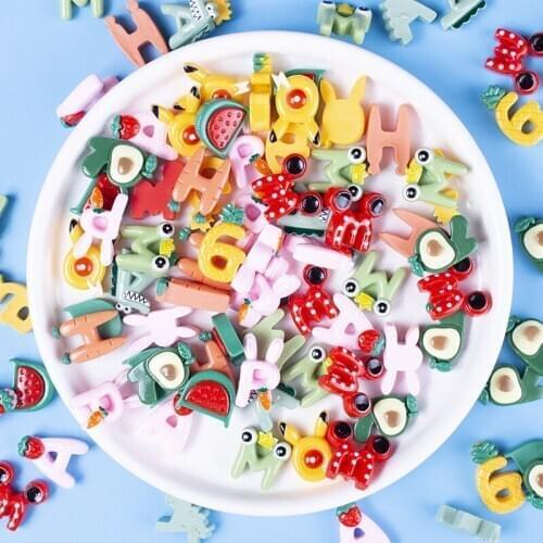 10pcs/lot Resin Fruit Number flatback Charm For DIY Hair Bow Scrapbooking Decoration Craft Charm