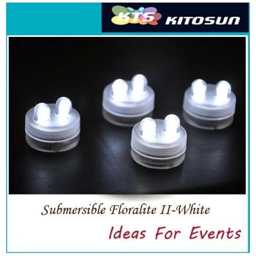100pcs/Lot Super Bright 2CR2032 Battery Operated 2LED Mini Submersible Floralyte LED Light Waterproof Under Vase Lighitng