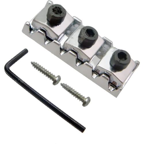 2 Pcs Chrome Electric Guitar Locking Nuts For Tremolo Bridge Length 42.2mm guitar accessories parts Musical instrument