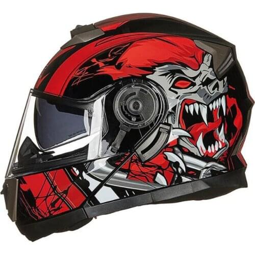 2020 Fashion GXT Winter Double Lens Flip Up Motorcycle Helmet Full Face Motocross Motorbike Helmets Made of ABS Anti-fog Visor