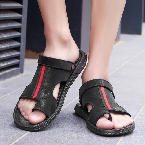 2021 Man Beach Sandals Brand Outdoor Sport Sandals for Big Boy Leather Walking Men Sandals Rubber Flats Mens Beach Shoes