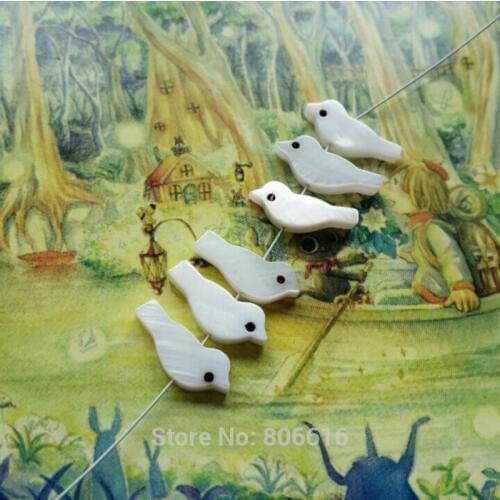Promotion~ 15*6MM 24Pcs Natural Shell Beads Bird Stone Double-sided Necklace Pendant Jewelry Beads
