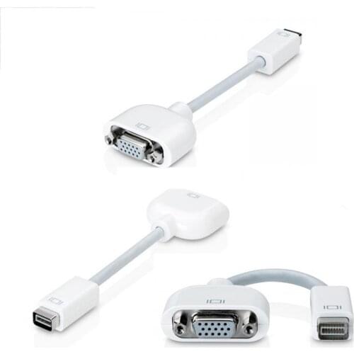 White Mini DVI Port To VGA Adapter For Apple Mac Laptop Macbook Display Monitor