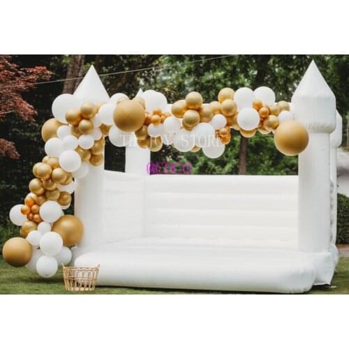 Free air ship to door!3.5x3.5m wedding jumper house, kids birthday party white bouncy castle pvc good quality bouncer house