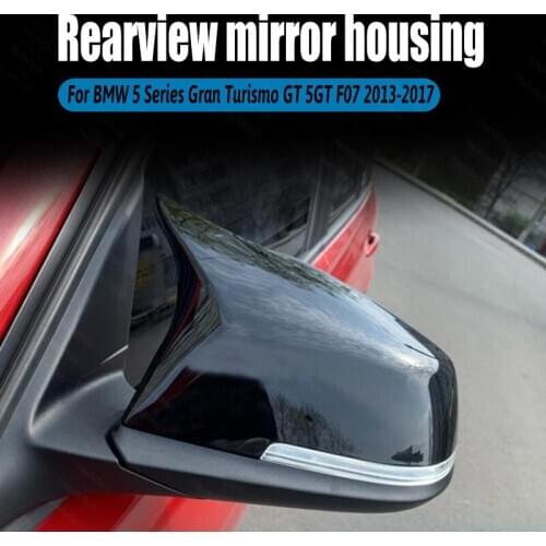 Side Bright 2pcs for BMW 5 Series Gran Turismo GT 5GT F07 2013-2017 Replacement Rearview Mirror Cover Caps M Style Glossy Black