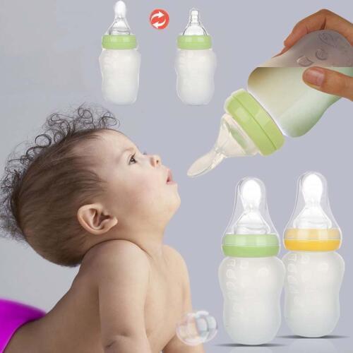 180ml Extrusion Type baby Feeding Cup With Spoon Silicone Infant Food Supplement Rice Paste Feeding Bottle 2 Nipple Pacifier