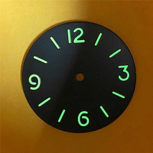 Watch Dial 34.4mm Green Luminous Watch Plate for ETA6497 ST3600 Watch Movements