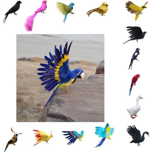 MagiDeal Handmade Colorful Artificial Feathered Bird Decorative Ornaments Table Top Shelf Display Home Decoration Craft