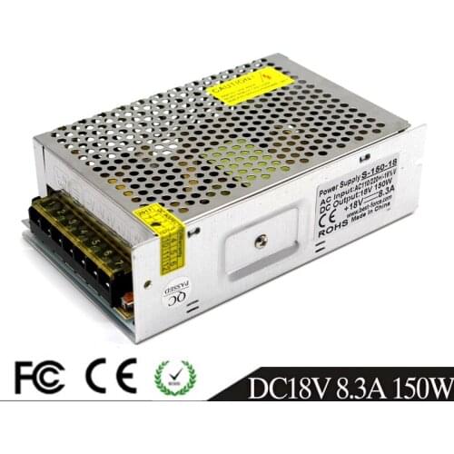 150W 18V 8.3A Single Output Switching Power Supply Driver Transformers 110V 220V AC To DC18V Smps for CNC Machine DIY LED CCTV