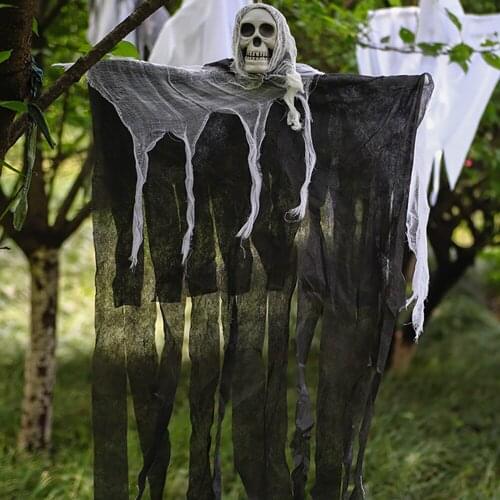 Halloween Hanging Skull Head Ghost Haunted House Escape Horror Props Ornament Halloween Party Decorations for Home Terror Scary