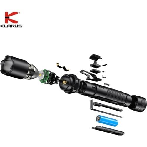 Klarus A1 LED Flashlight 1100LM Tactical Flashlight withType-C Charging for Self-defense Weapon , Household, Law Enforcement