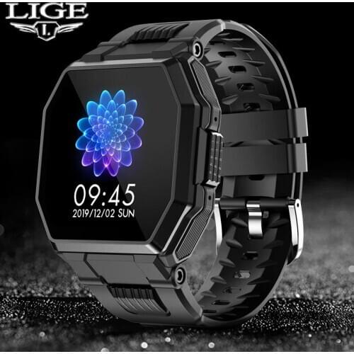 LIGE Smart Watch Bluetooth Call Full Touch Sports Fitness Tracker Blood Pressure Heart Rate Monitor Smartwatch For Android IOS