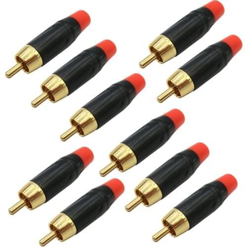 Lotus Head RCA, AV Plug Gold-plated DIY Amplifier Speaker Audio Plug Lotus Cable Audio Amplifier Connector