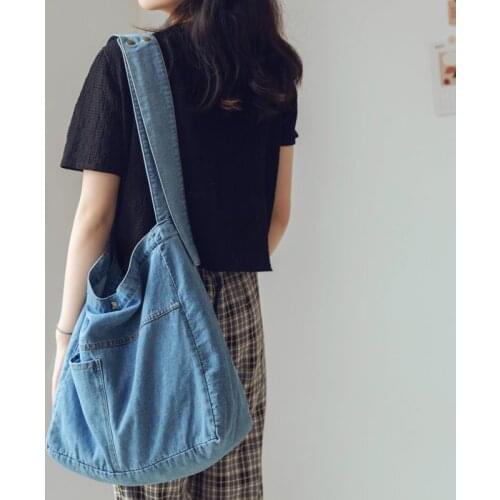 Fashion denim handbags women shoulder bags Denim Blue Shoulder Bag New Design Brand Female Tote Handbags Large Vintage Crossbody
