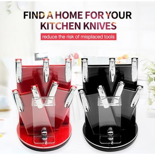 XYJ Knife Holder 3, 4, 5, 6 Inch Ceramic Knife Set Tools Block Kitchen Knife Stand Household Accessories Black Red Kitchen Tool