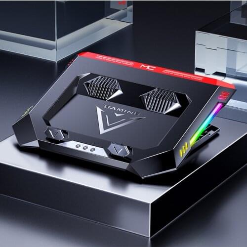 2021 Gaming Laptop Cooler RGB Notebook Cooling Pad Powerful Air Flow Portable Adjustable Laptop Stand For 12-17 inch Laptop