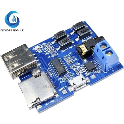 Micro USB MP3 Decoder Board TF Card U Disk 3.7-5.5V Stereo Audio Music Player with 3.5mm AUX Jack