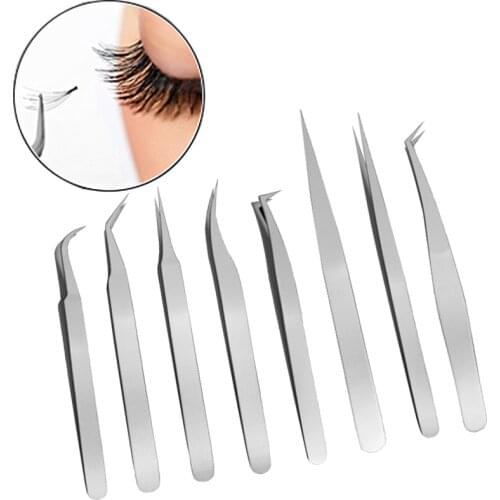 Professional Eyelash Extension Tweezers Anti-static Stainless Steel Tweezers Grafting Eyelashes Makeup Tools Not Easily Deformed