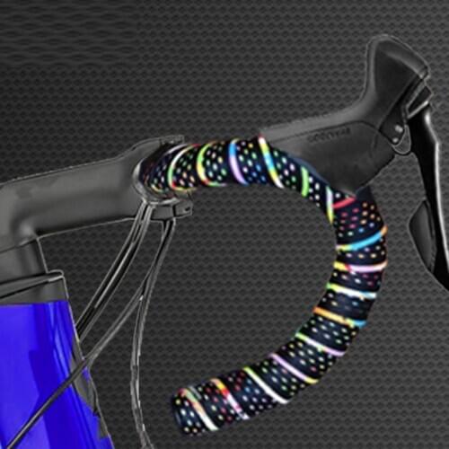 Road Bike Handlebar Cork EVA PU Bar Tape Professional Cycling Damping Anti-Vibration Wrap with 2 Bar Plug Handlebar Strap