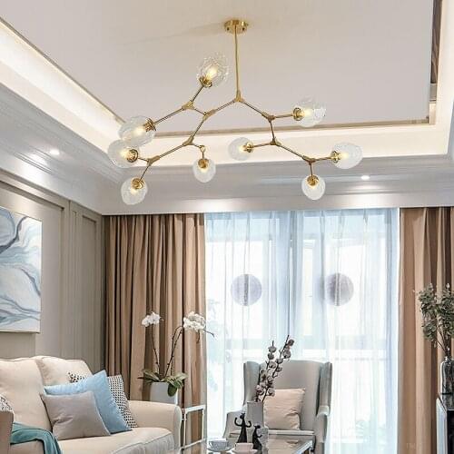 Nordic Living Room Led Chandelier Creative Glass Decoration Molecular Lamp Personality Hotel Bar Restaurant Interior Lighting