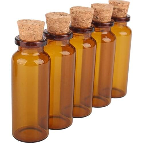 10pcs 20ml 24*65mm Glass Vials Glass vessels with Cork Lids Spice Jars Potion bottles Bottles Glass for Wedding party