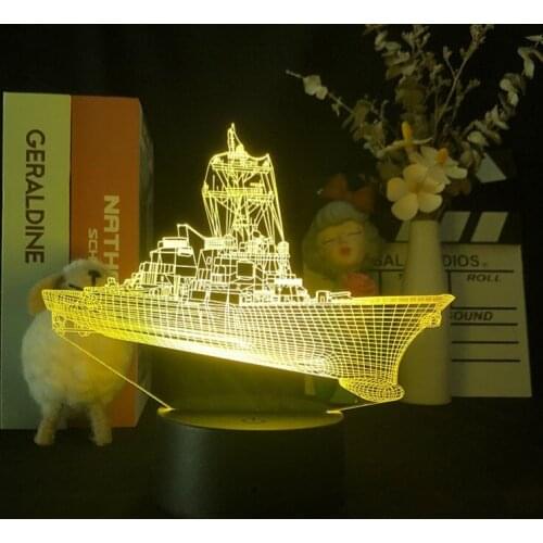 LED Night Light with Bluetooth Speaker Aeroplane Carrier 3D Desk Lamp Cool Gift for Kids Friends Birthday Room Decor Nightlight