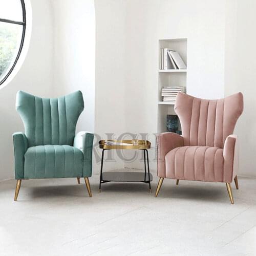 Comfortable nice living room Cloth art sofa chairs decorative sitting accent chair lounge modern bedroom sofa chair lounge