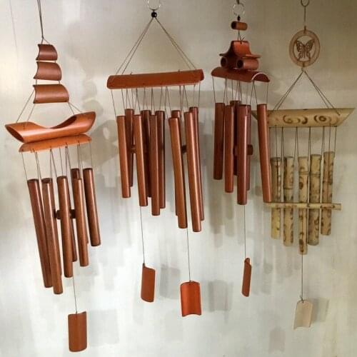 Outdoor Bamboo Wind Chimes Yard Antique Garden Tubes Handmade Crafts Bell Copper Yard Relaxing WindChime Wall Hanging Decoration